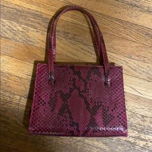 Vintage Lambertson Truex Magenta Snakeskin Purse